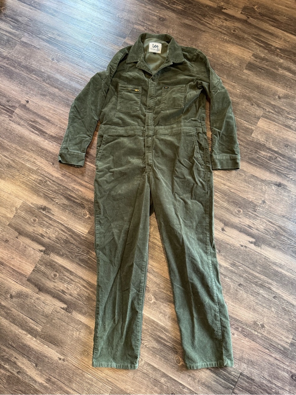 Lee Dark Olive Green Corduroy One-Piece Coverall
